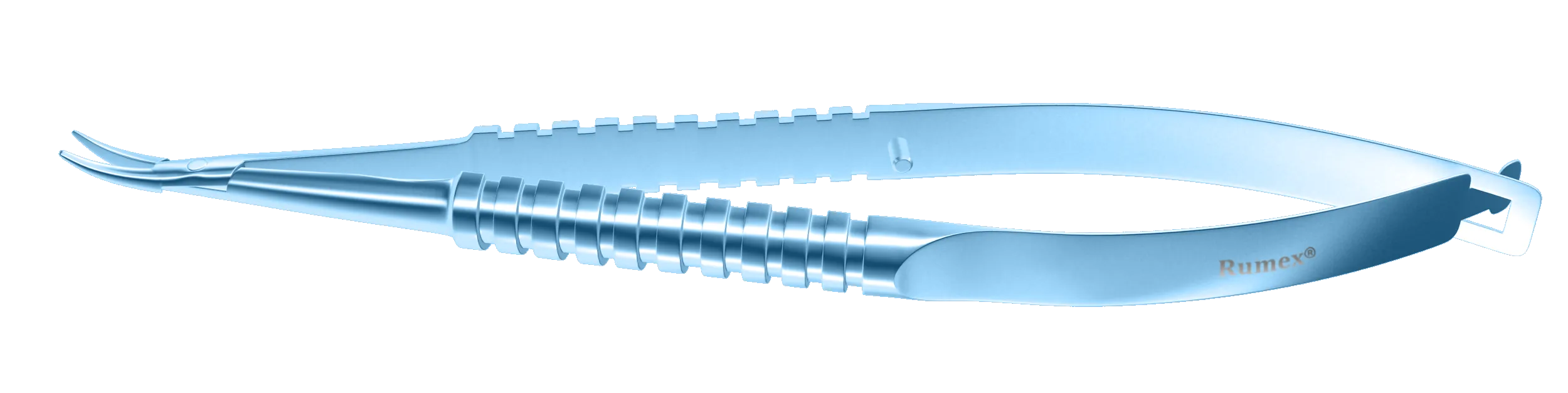 071R 8-071T Barraquer Needle Holder, 12.00 mm Fine Jaws, Curved, without Lock, Long Size, Length 125 mm, Titanium