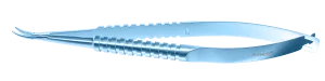 071R 8-071T Barraquer Needle Holder, 12.00 mm Fine Jaws, Curved, without Lock, Long Size, Length 125 mm, Titanium