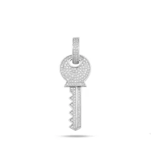 10k Iced Key Pendant 0.39ctw