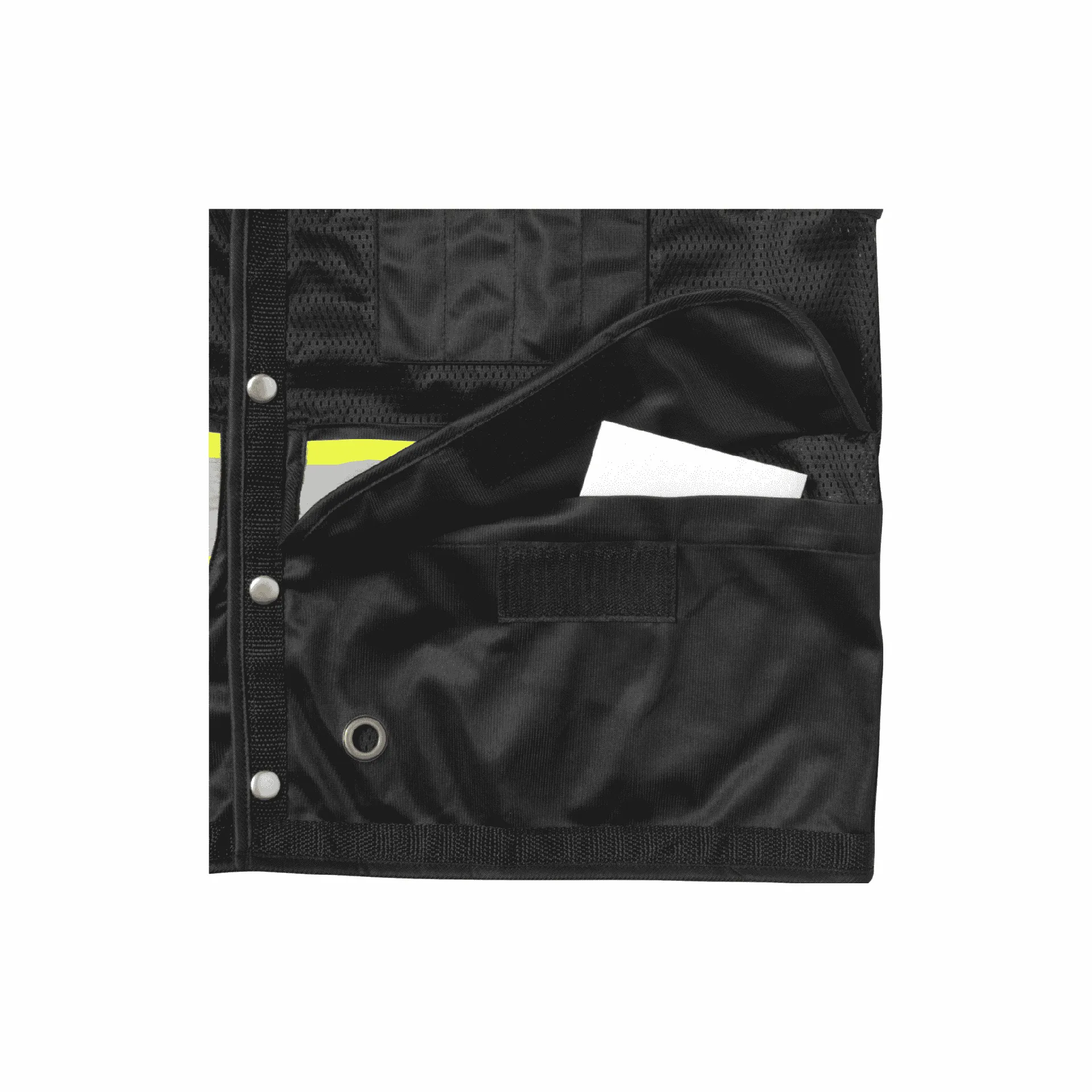 12 Pockets - Black Safety Vest with Radio Clip Holders