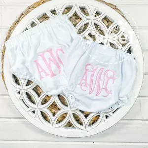 1209 - GIRLS MONOGRAMMED - DIAPER COVER
