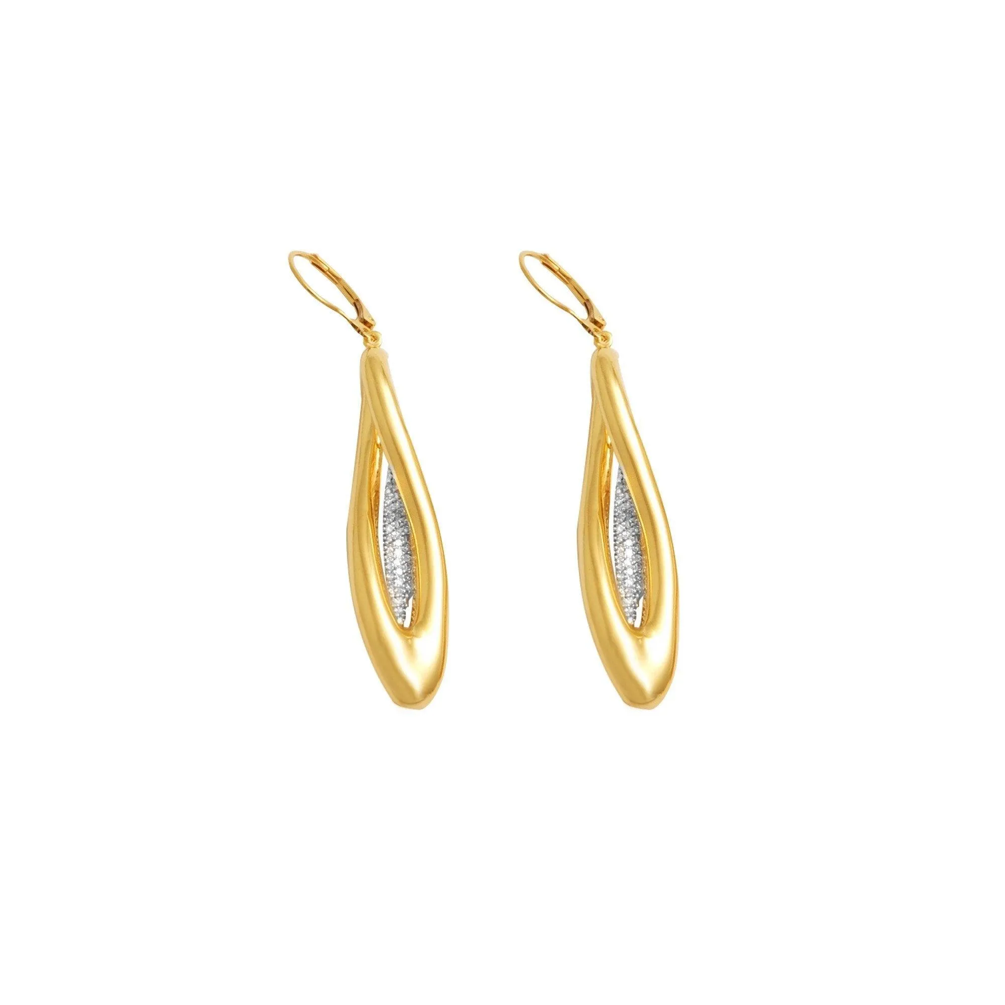 14K Yellow Gold and Diamond Innovoro® Lightweight Dangle Earrings