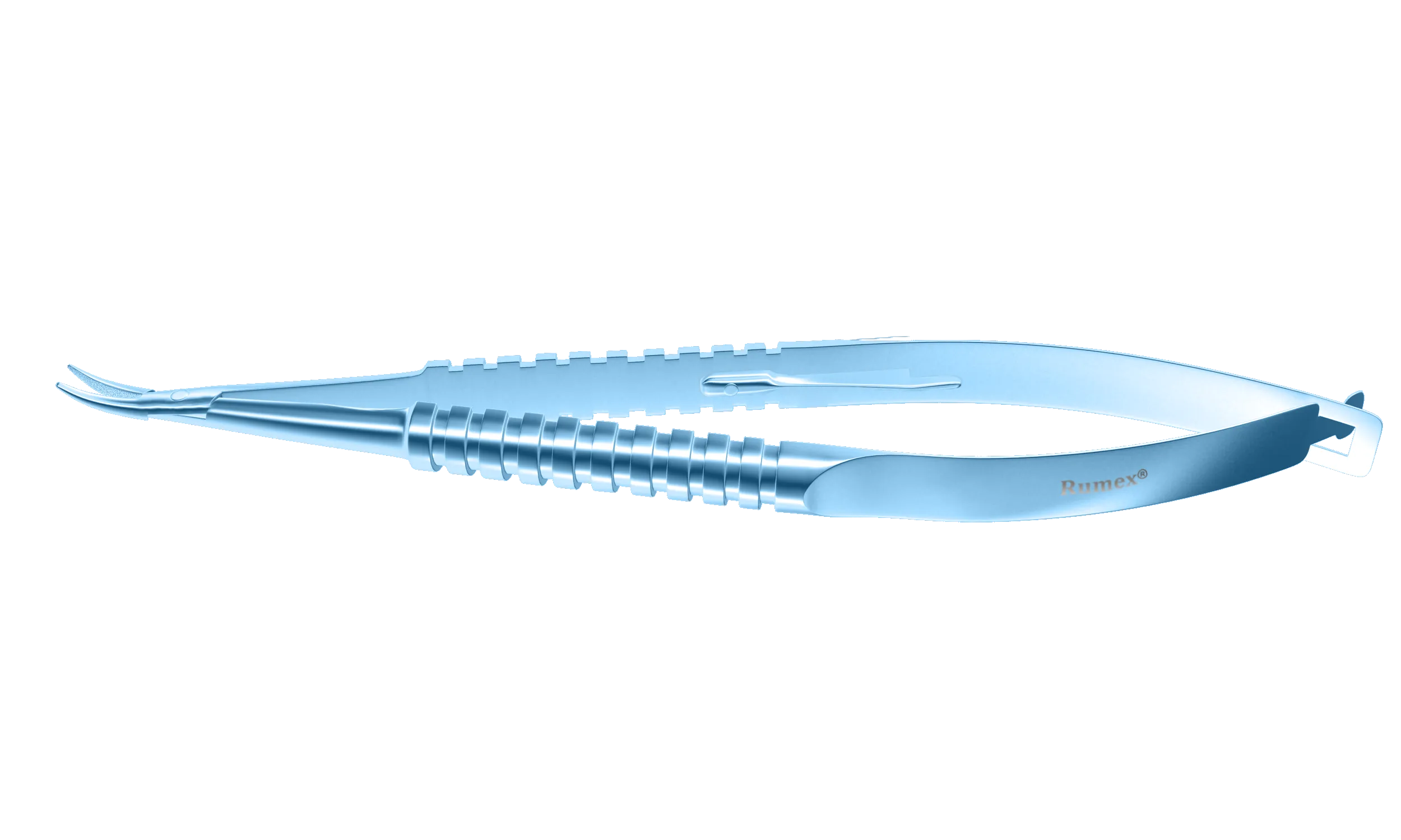 204R 8-090T Barraquer Needle Holder, 12.00 mm Strong Jaws, Curved, with Lock, Long Size, Length 125 mm, Titanium