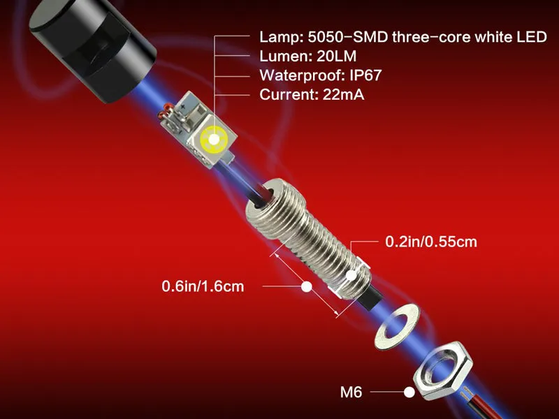 2pcs Motorcycle LED License Plate Lights