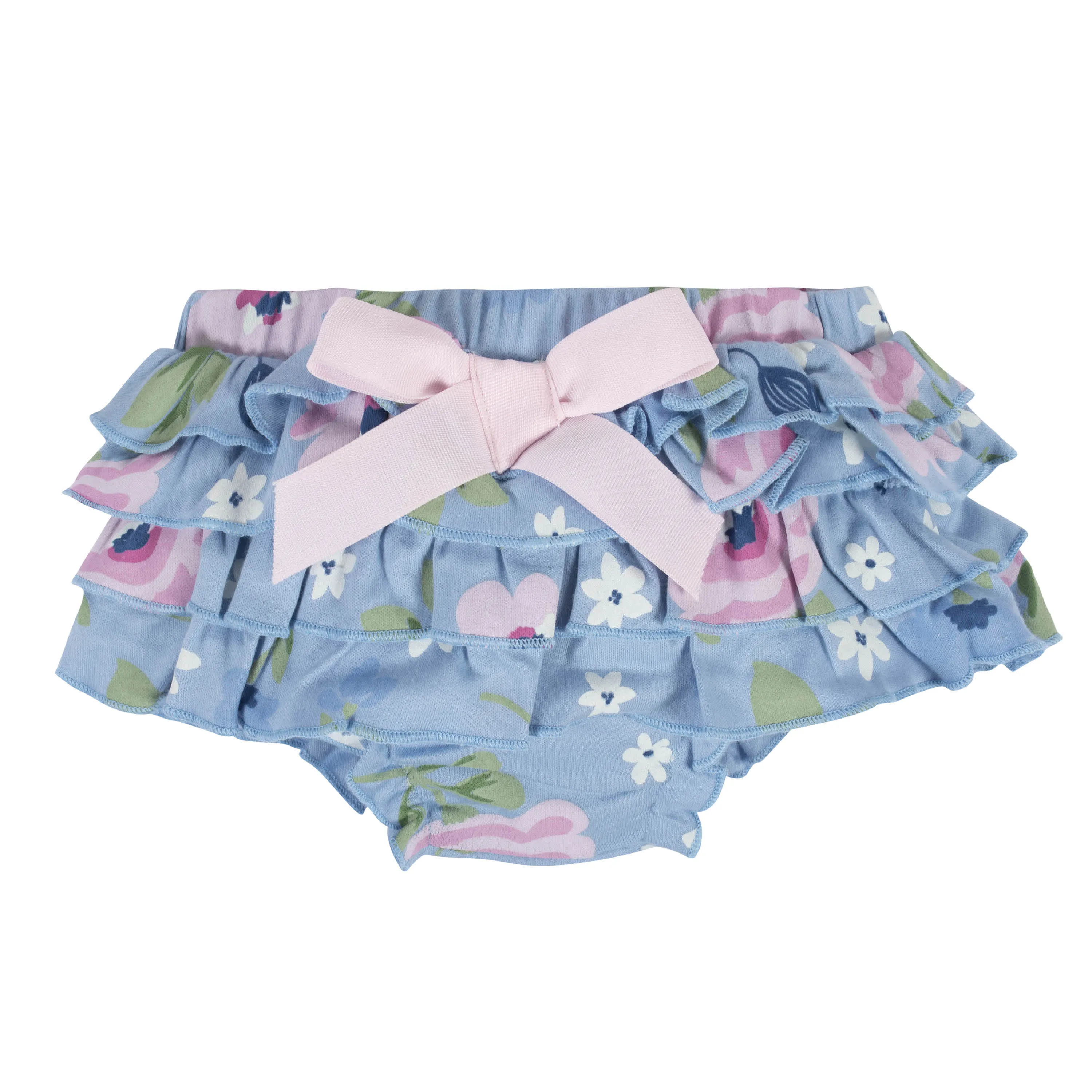 3-Piece Baby Girls Periwinkle Garden Onesies® Bodysuit, Diaper Cover & Headband Set