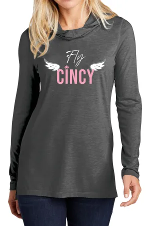 3109 - "When Pigs Fly" Fly Cincy Unisex Lightweight Hoodie - Heather Charcoal