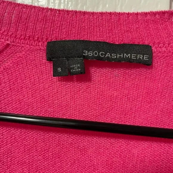 360 Cashmere V Neck long sleeve lightweight pink sweater size small