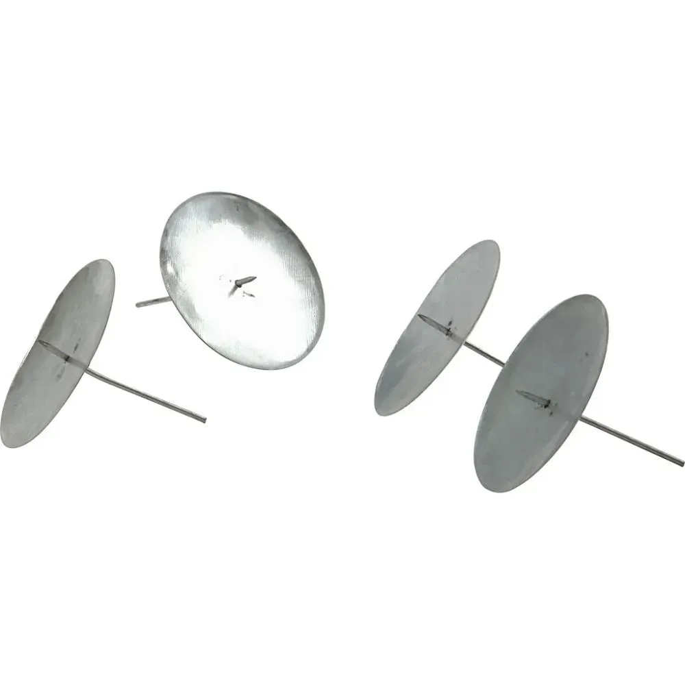 4 x Metal Round Shape Candle Holders With Spear For Christmas Decorations D: 7cm