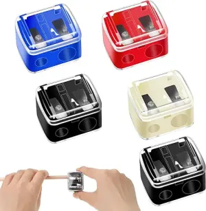 5 Pack Make up Pencil Sharpener, Lip Liner Pencil Sharpener, Cosmetic Pencil Sharpener, Colored Cosmetic Lip Pencil Sharpener Hand Pencil Sharpener for Eyeliner Lip Liner Pencils, Multi Colors