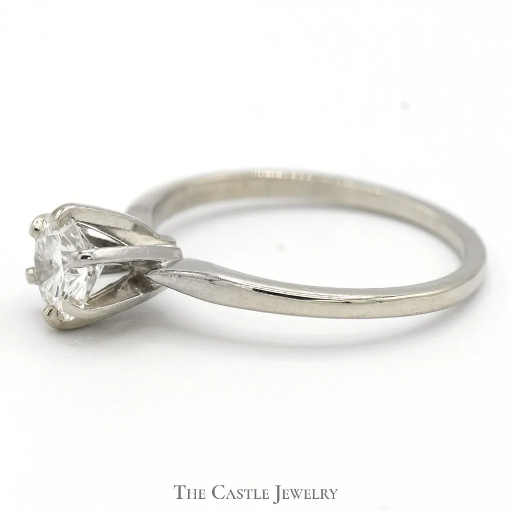 .62ct Round Diamond Solitaire Engagement Ring in 14k White Gold