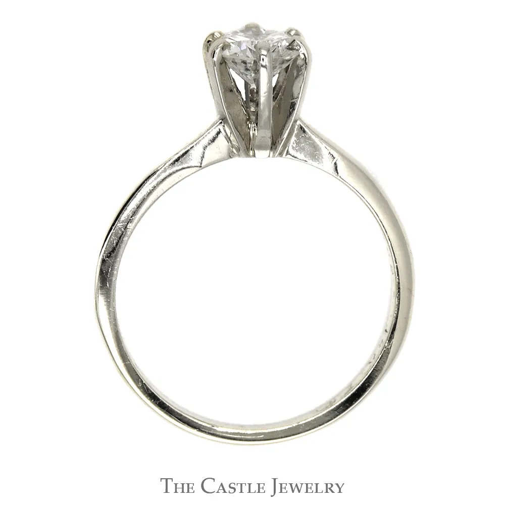 .62ct Round Diamond Solitaire Engagement Ring in 14k White Gold
