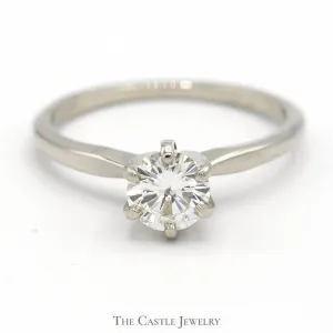 .62ct Round Diamond Solitaire Engagement Ring in 14k White Gold