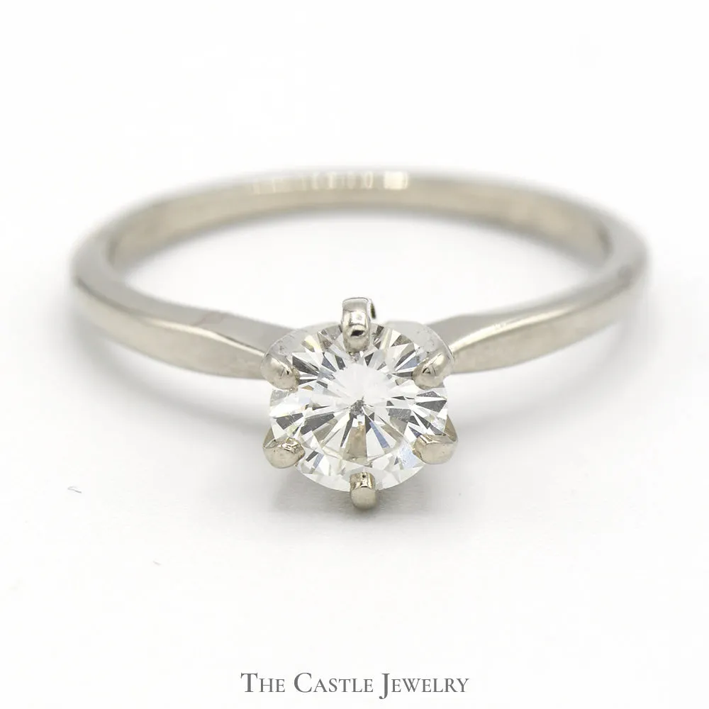 .62ct Round Diamond Solitaire Engagement Ring in 14k White Gold