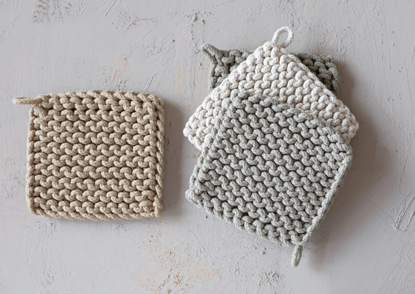8” Square Pot Holders - Neutrals