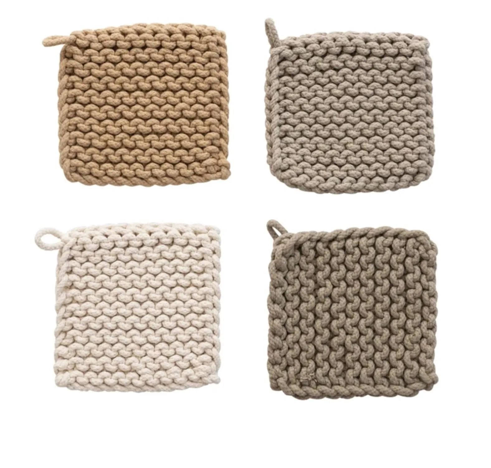 8” Square Pot Holders - Neutrals