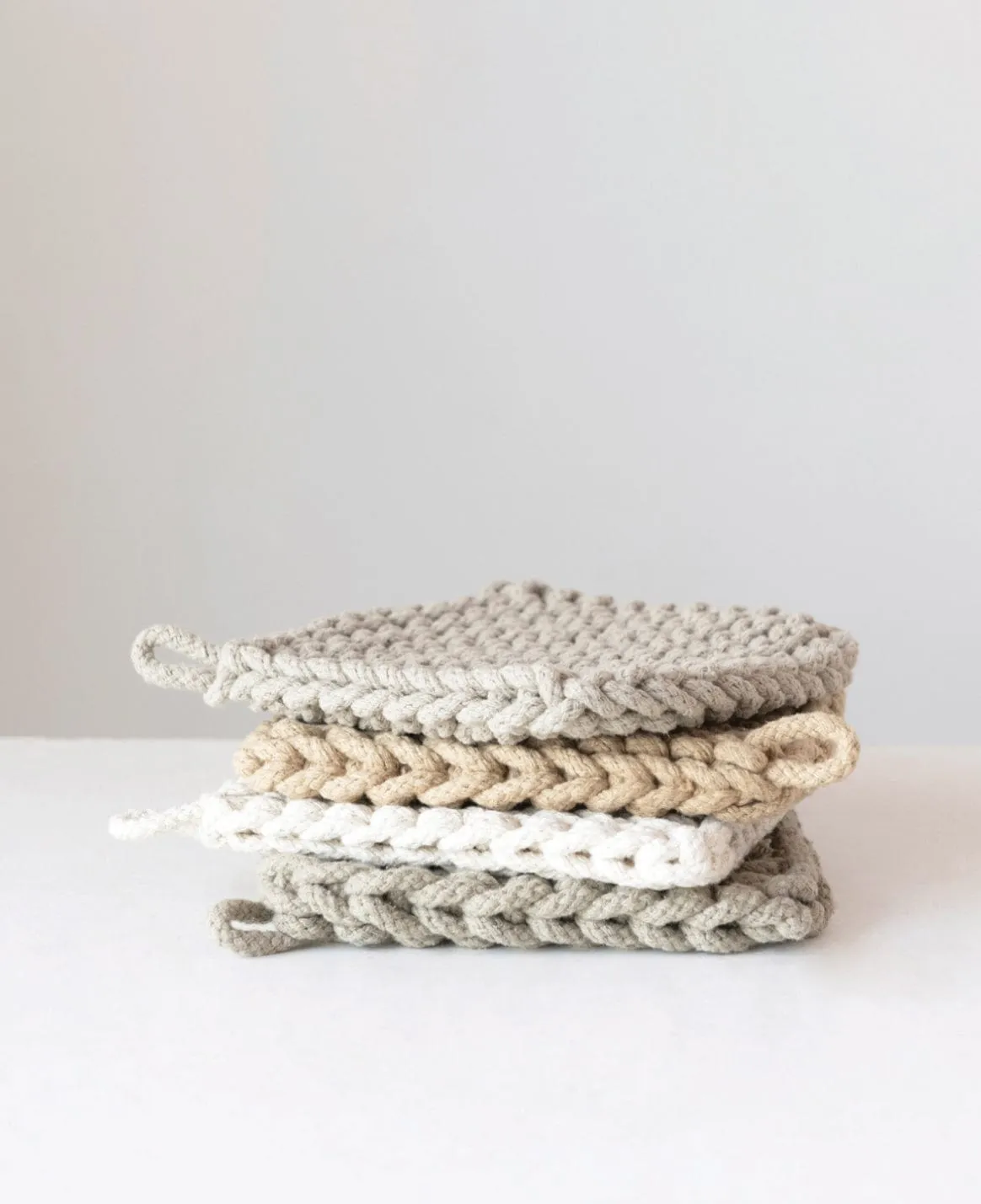 8” Square Pot Holders - Neutrals
