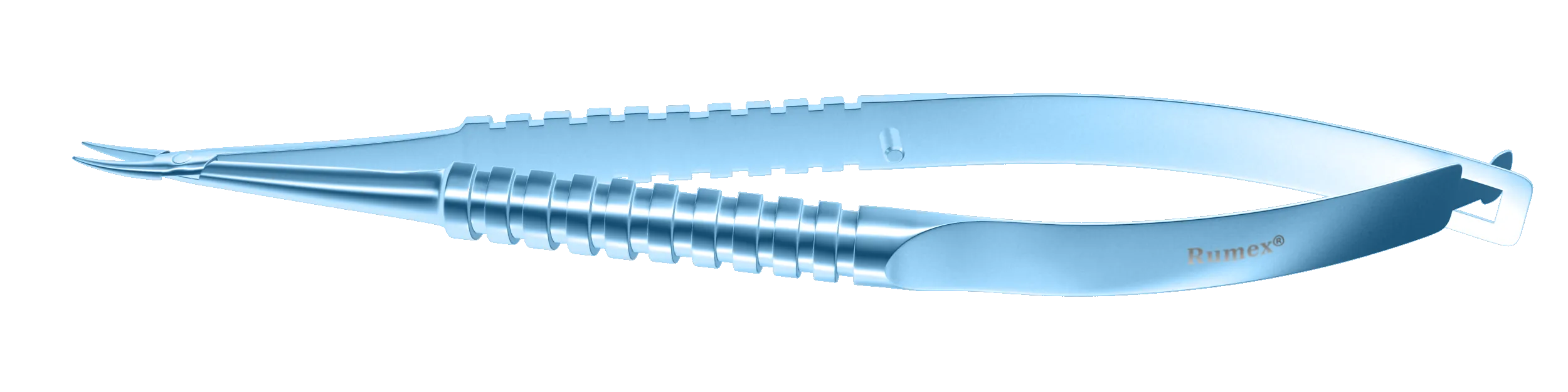 999R 8-045T Barraquer Needle Holder, 8.00 mm Extra Fine Jaws, Curved, without Lock, Medium Size, Length 115 mm, Titanium