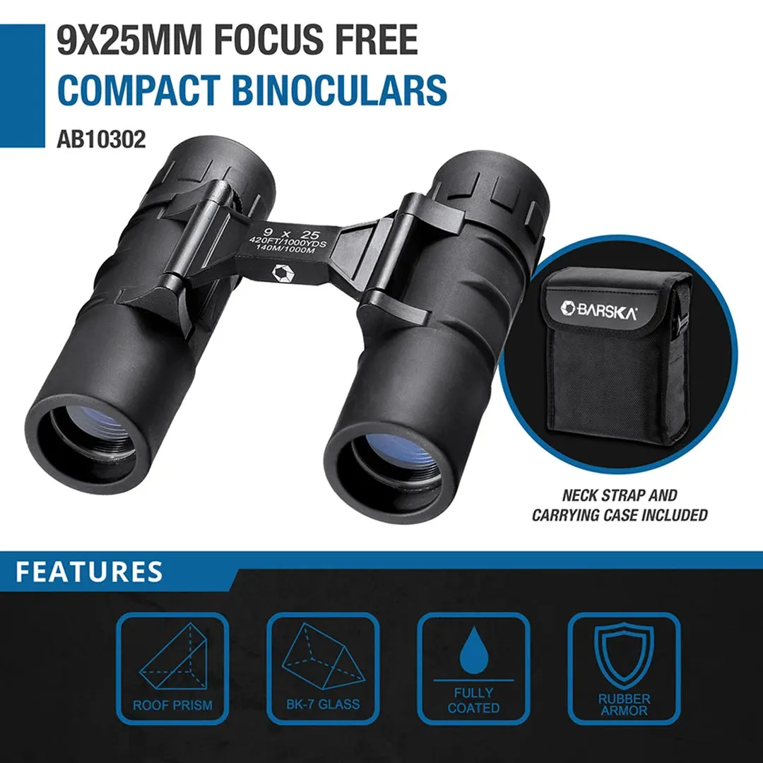 9x25mm Focus Free Compact Binoculars | AB10302