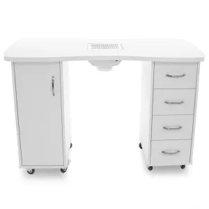 ActiveShop Desk 2027 White Two Cabinets with Dust Collector