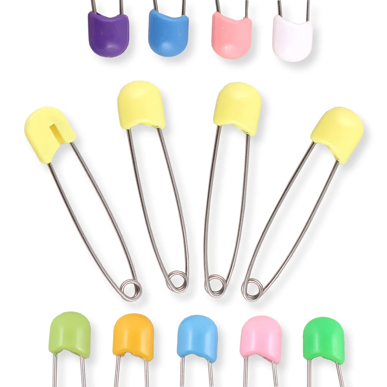 Adult Stainless Steel Locking Diaper Pins Orange