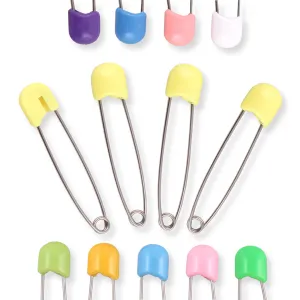 Adult Stainless Steel Locking Diaper Pins Orange
