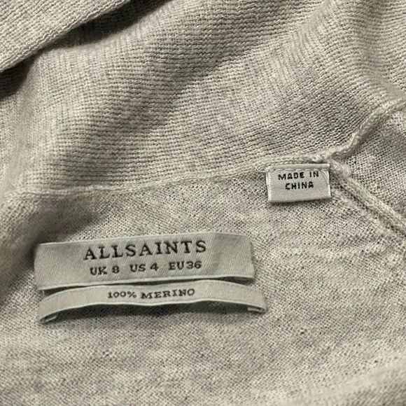 Allsaints Wasson pirate merino wool wrap lightweight sweater US 4