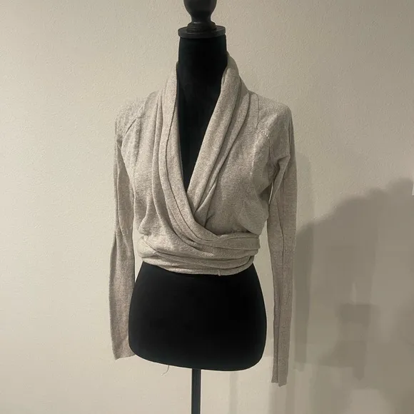 Allsaints Wasson pirate merino wool wrap lightweight sweater US 4