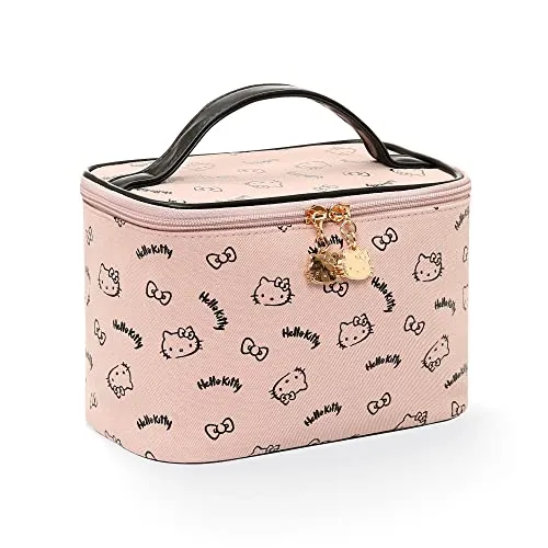 AmBealla Make up Bag Travel Cosmetic Bags Brush Holder Zipper Pouch Case Organizer Cute Organizer Suitable for Purse for Women (Black Bucket Bag)