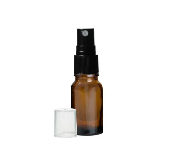 Amber Glass 10ml Fine Mist Bottle W/Lid