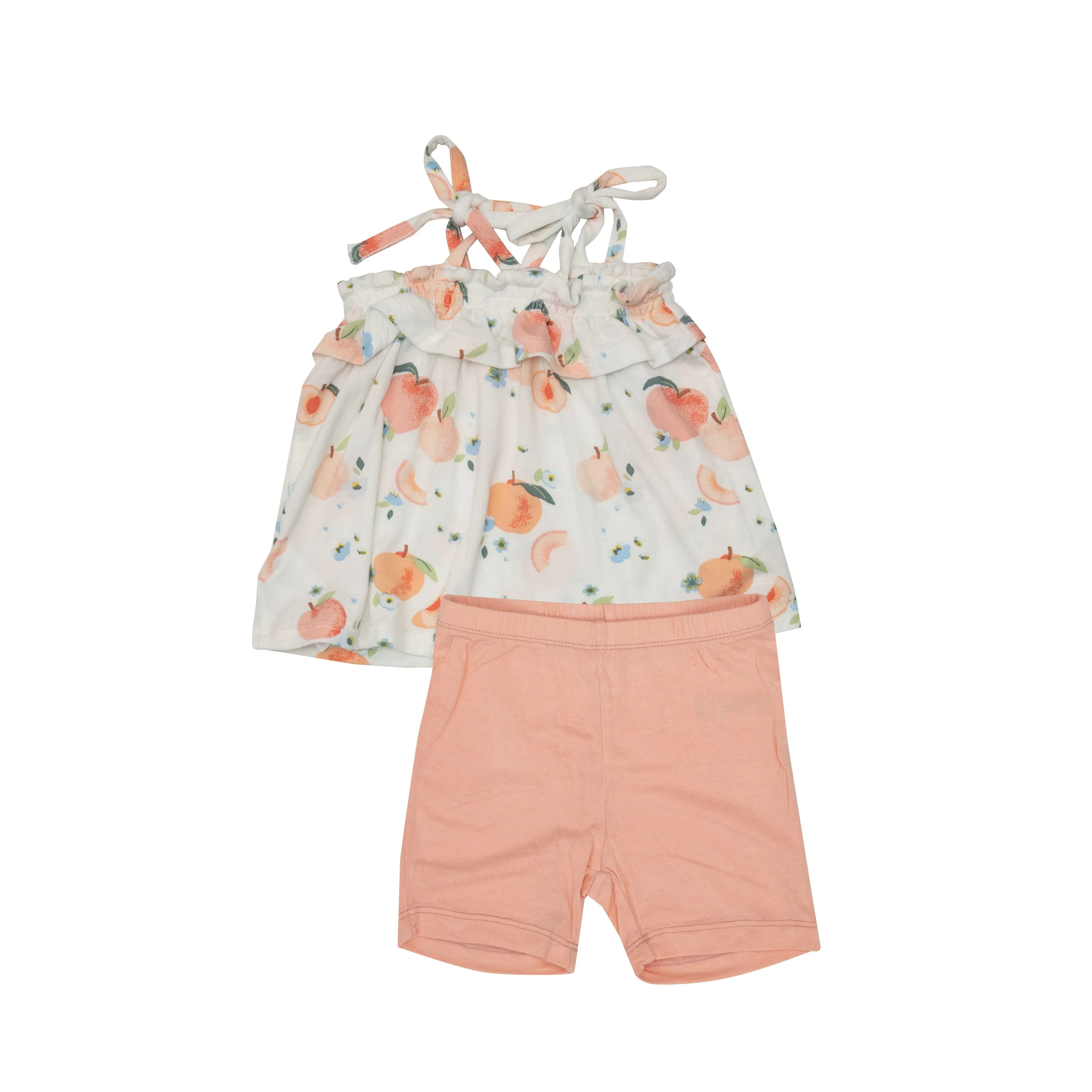 Angel Dear Peaches Ruffle Top & Bloomer Set