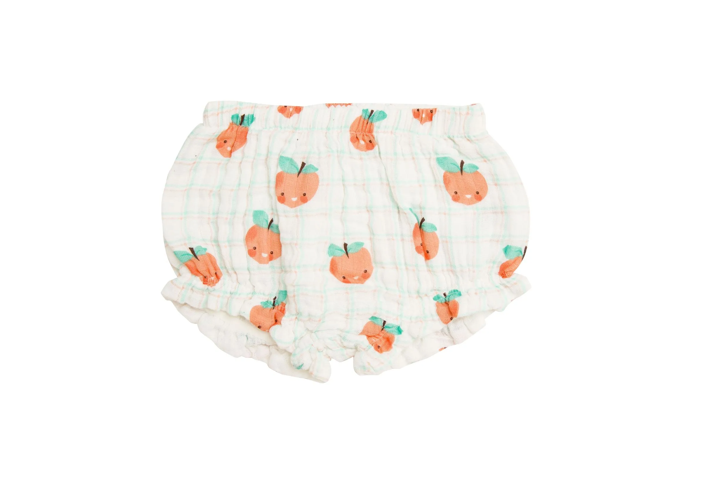 Angel Dear Plaid Peaches Muslin Ruffle Top & Bloomer Set