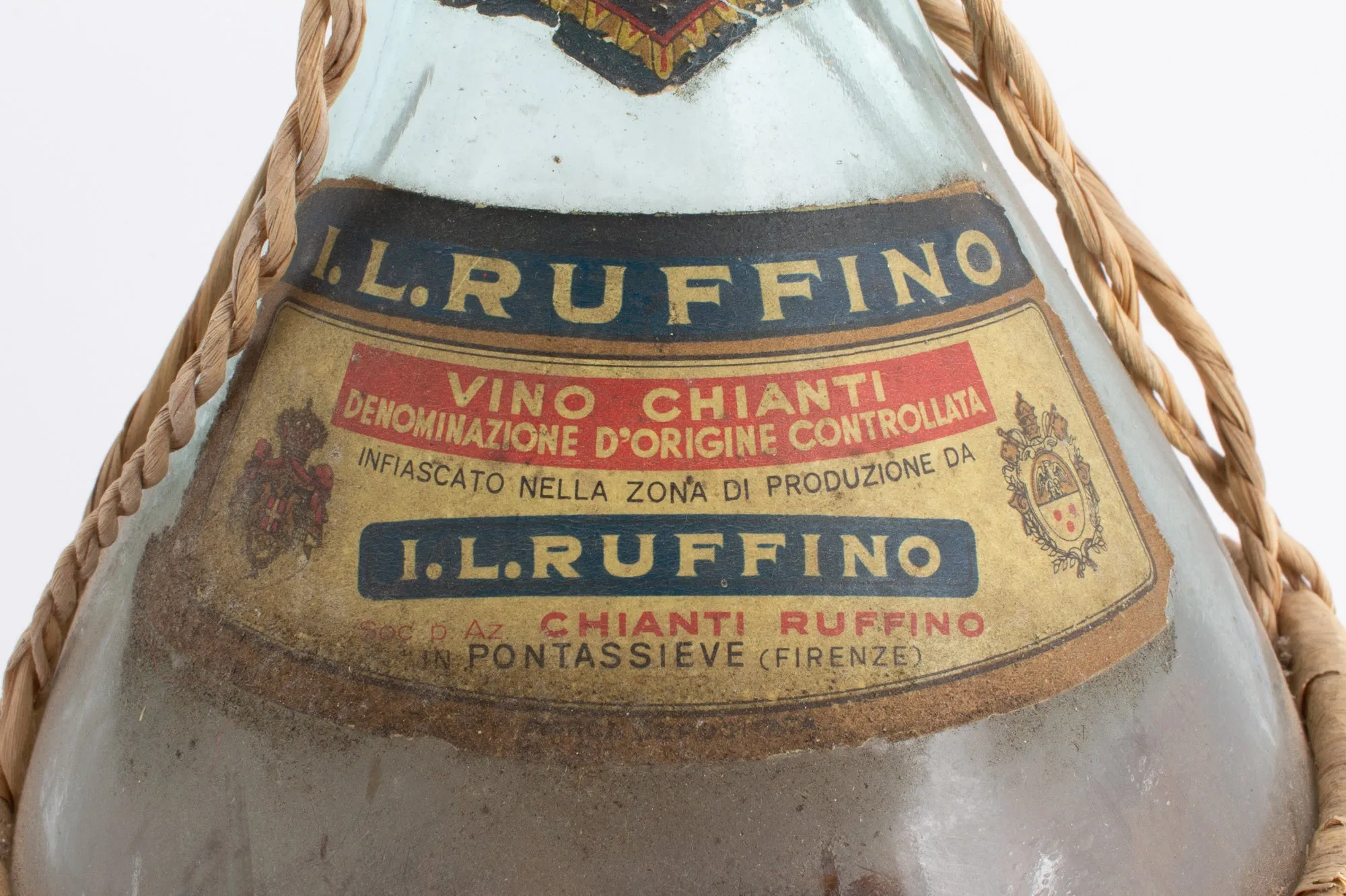 Antique Italian Ruffino Chianti Bottles