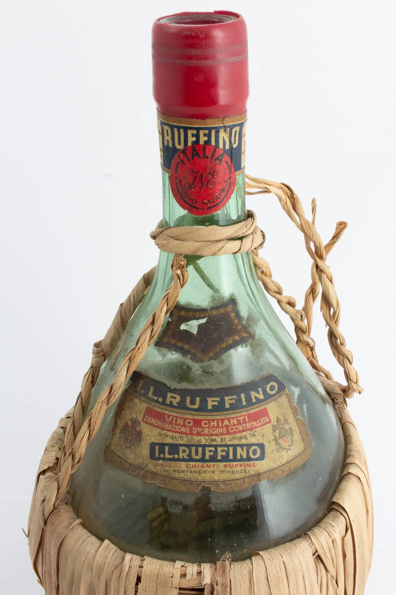 Antique Italian Ruffino Chianti Bottles