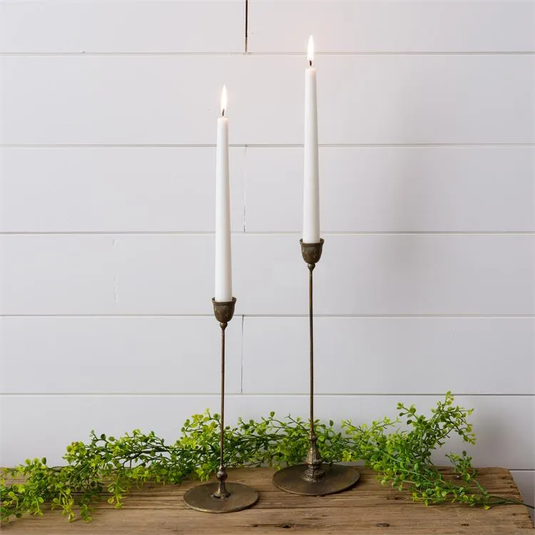 Antiqued Taper Candle Holders