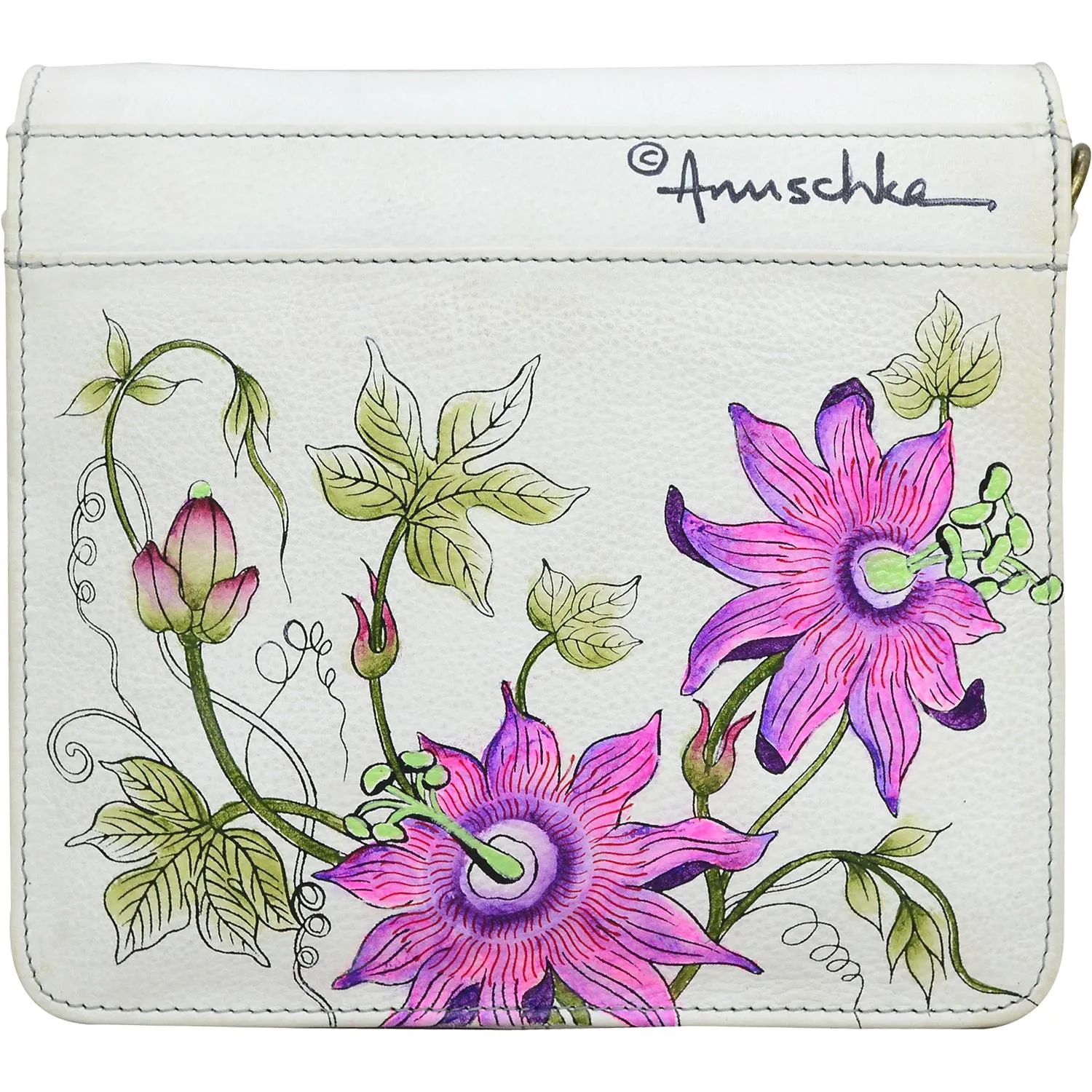 Anuschka Small Messenger Himalayan Bird Leather