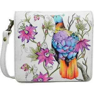 Anuschka Small Messenger Himalayan Bird Leather