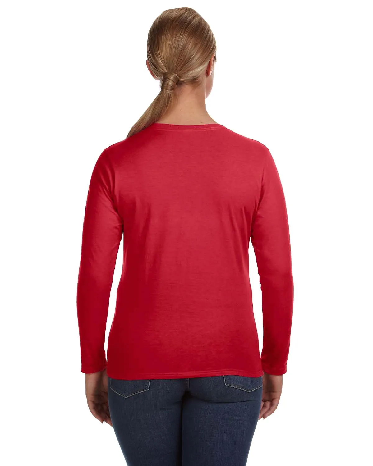 Anvil Ladies Lightweight Long Sleeve T-Shirt | Red
