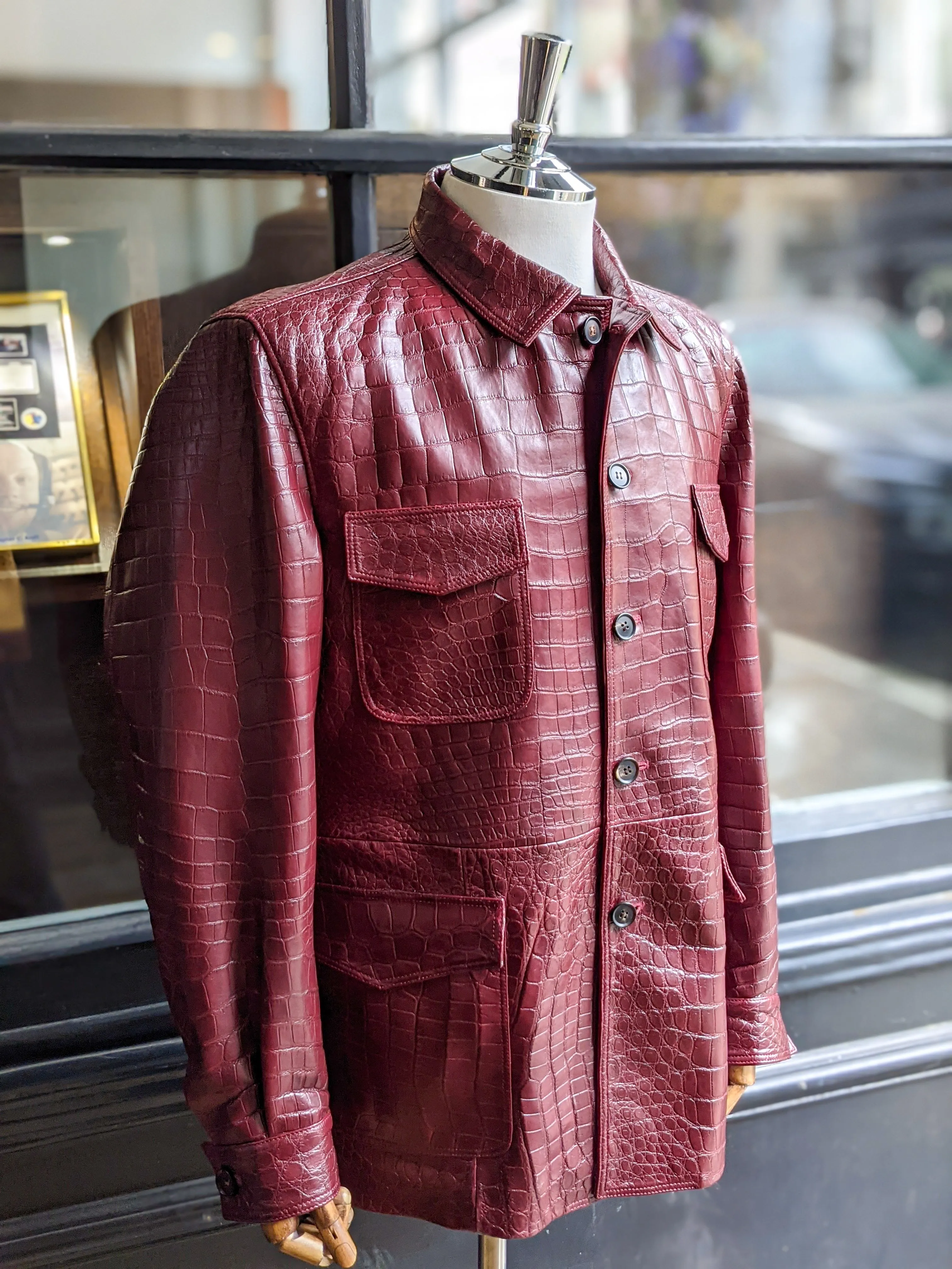 Ascot Safari Jacket - Bordeaux Crocodile