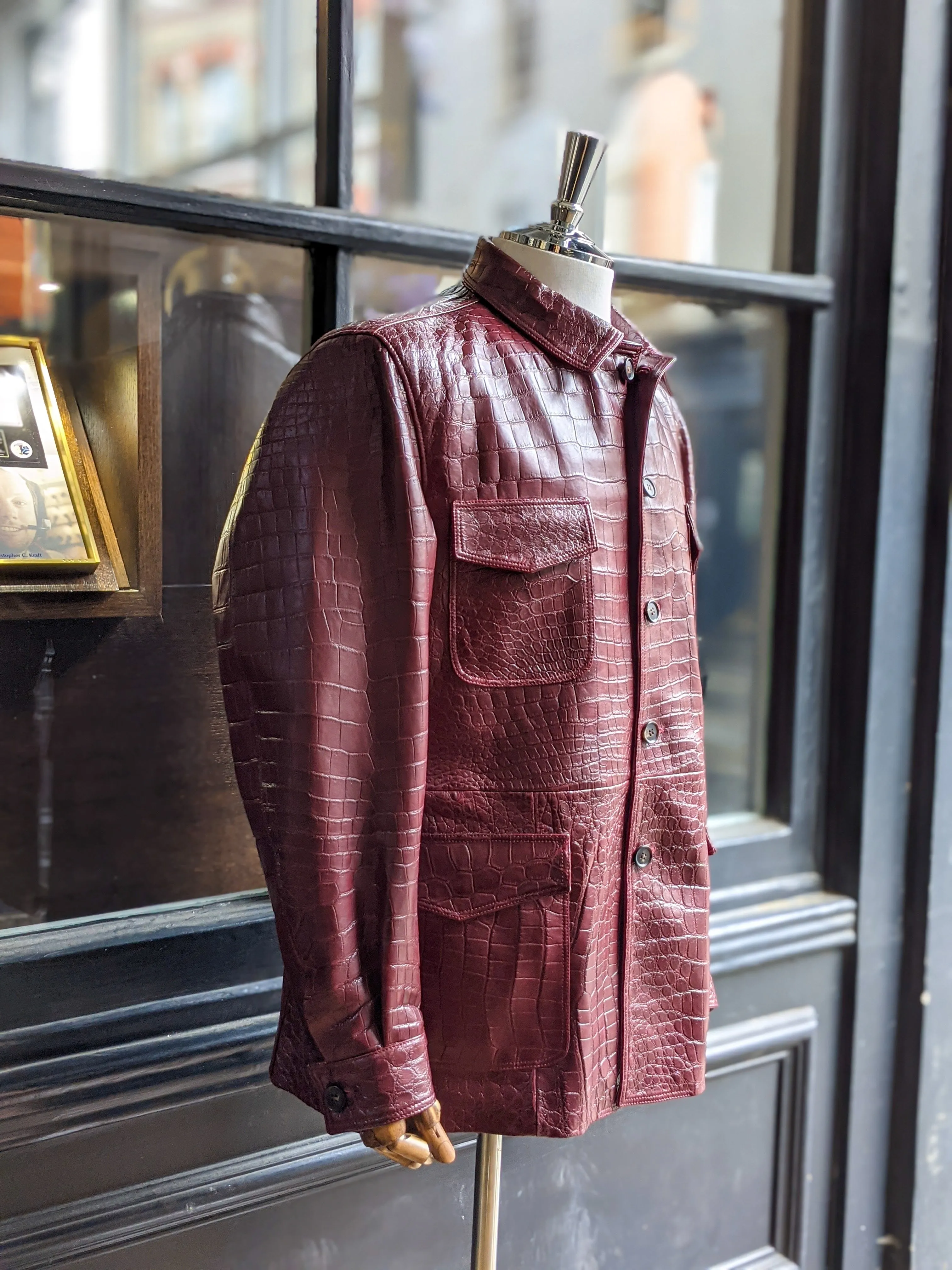 Ascot Safari Jacket - Bordeaux Crocodile