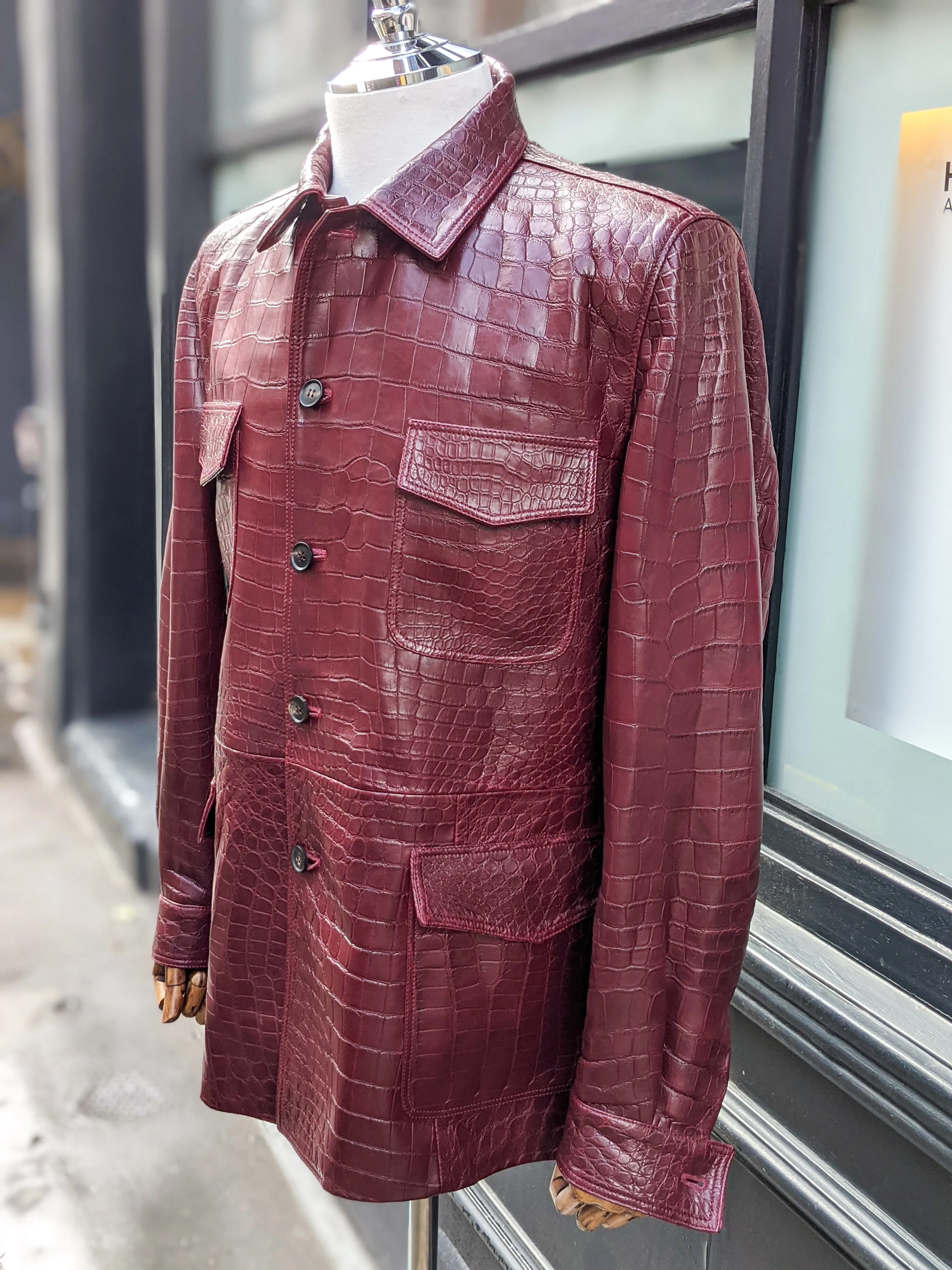 Ascot Safari Jacket - Bordeaux Crocodile