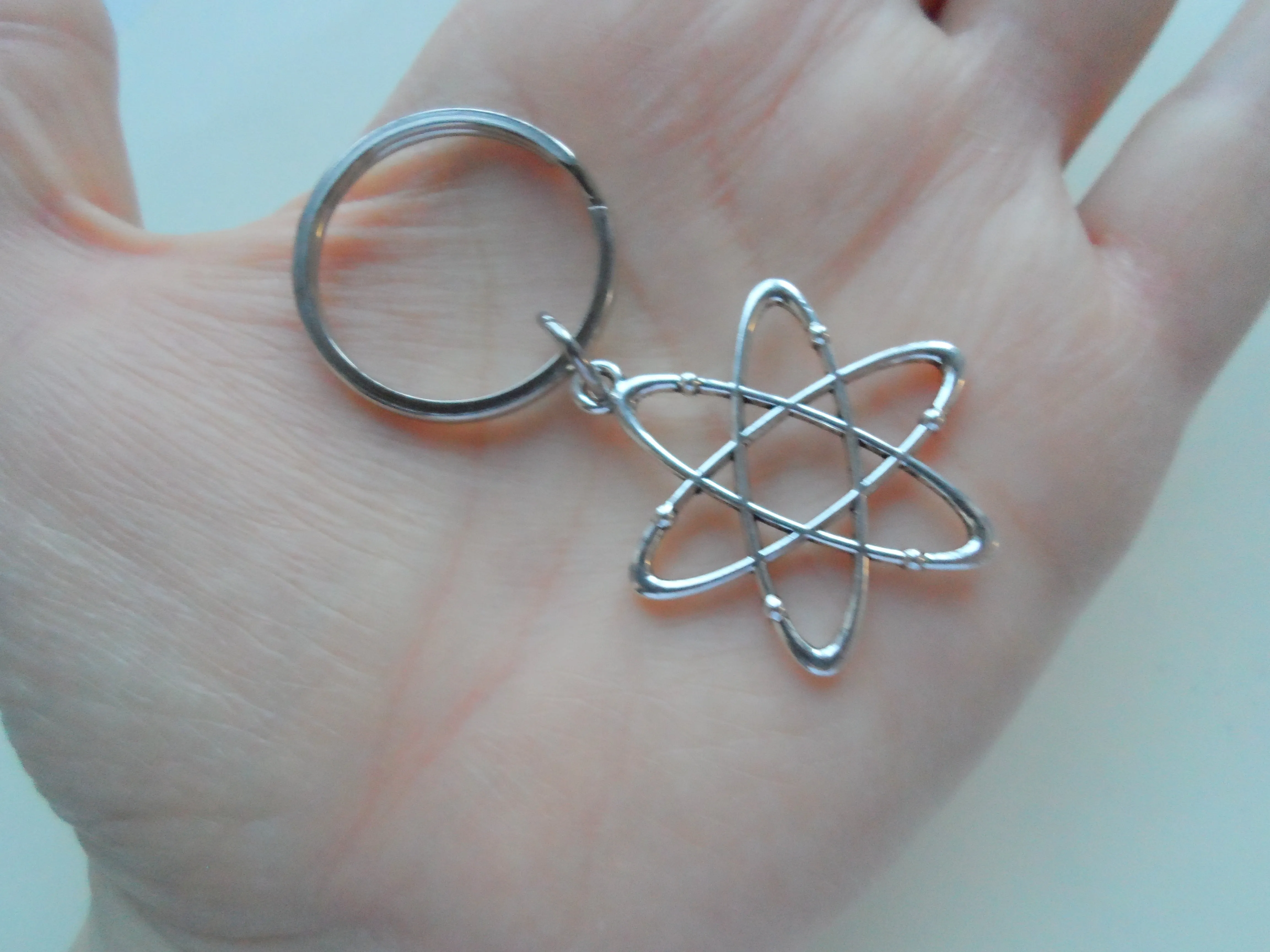 Atom Charm Keychain, Science & Physics Keychain