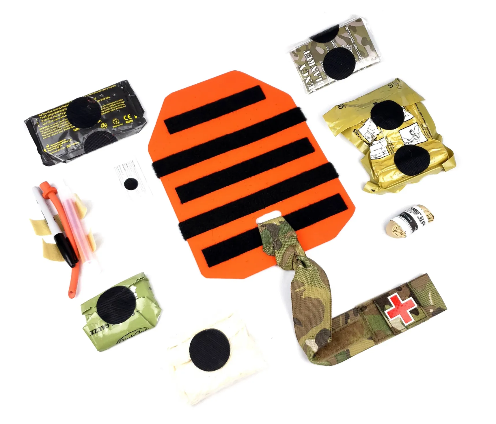 Aussie Peelback - MED Plate 2.0 - Orange w/black lanyard