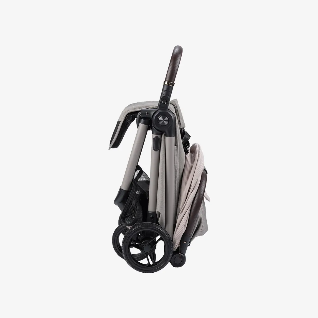 Auto Fold Compact Stroller Bundle - Almond