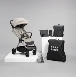 Auto Fold Compact Stroller Bundle - Almond