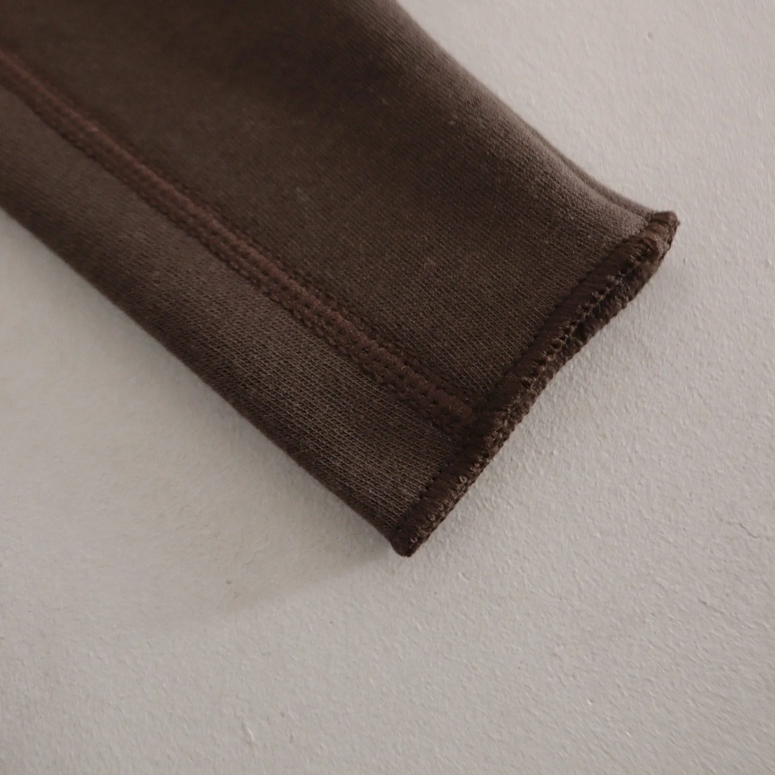 Baby Fleecy Stitch Leggings, Dark Brown