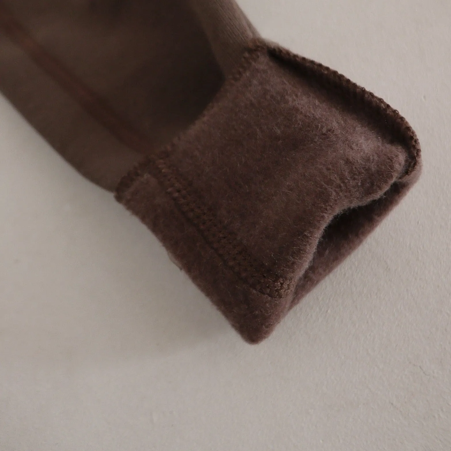 Baby Fleecy Stitch Leggings, Dark Brown