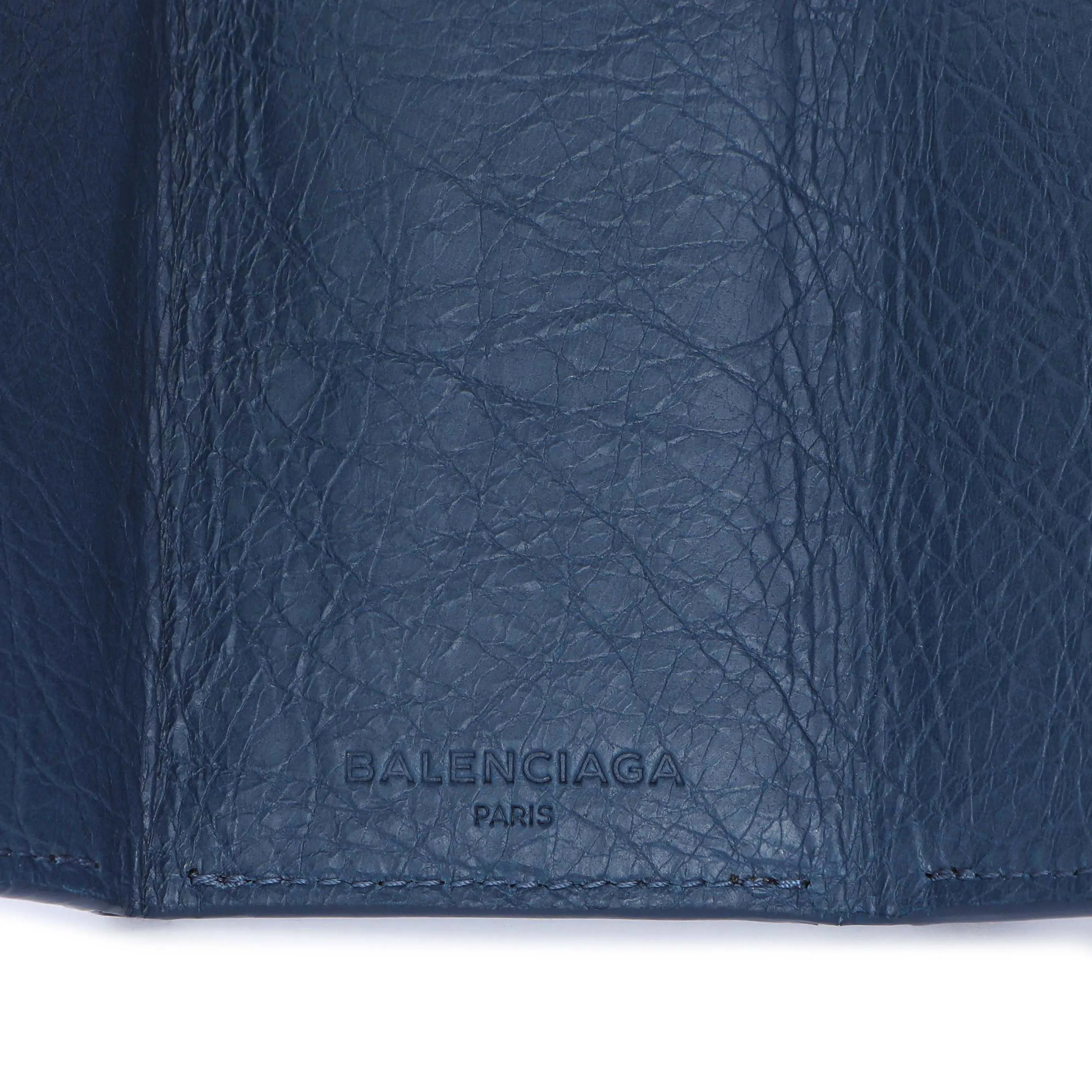 Balenciaga Blue Lambskin Classic Mini Wallet