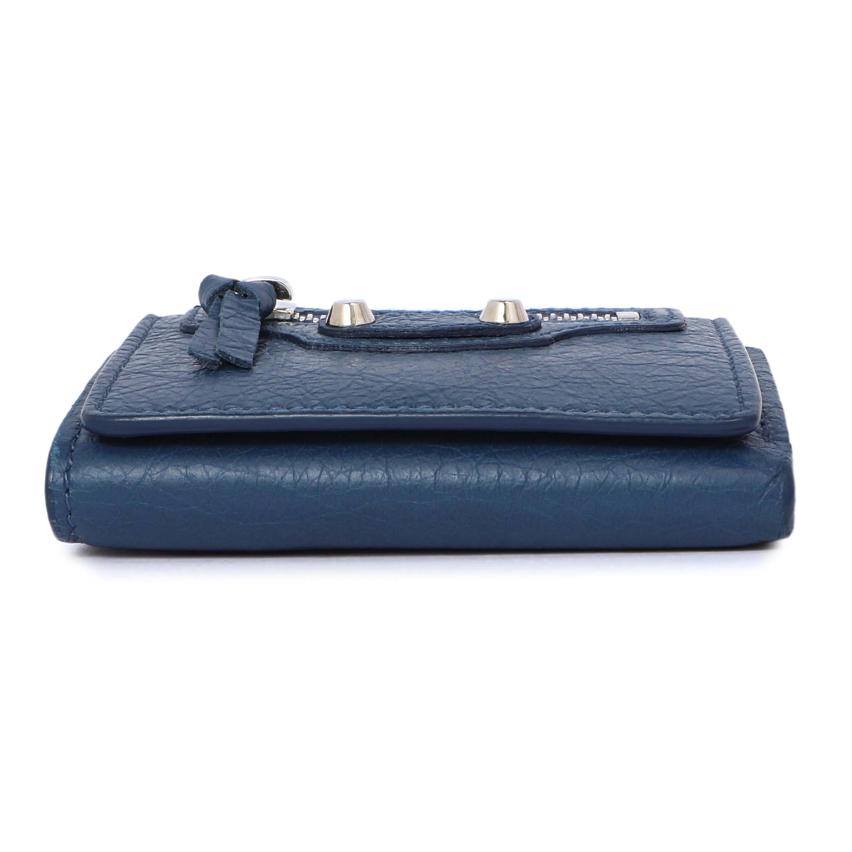 Balenciaga Blue Lambskin Classic Mini Wallet
