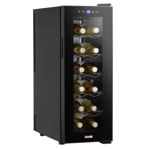 Baridi 12 Bottle Wine Cooler Fridge with Touch Controls - Black - B