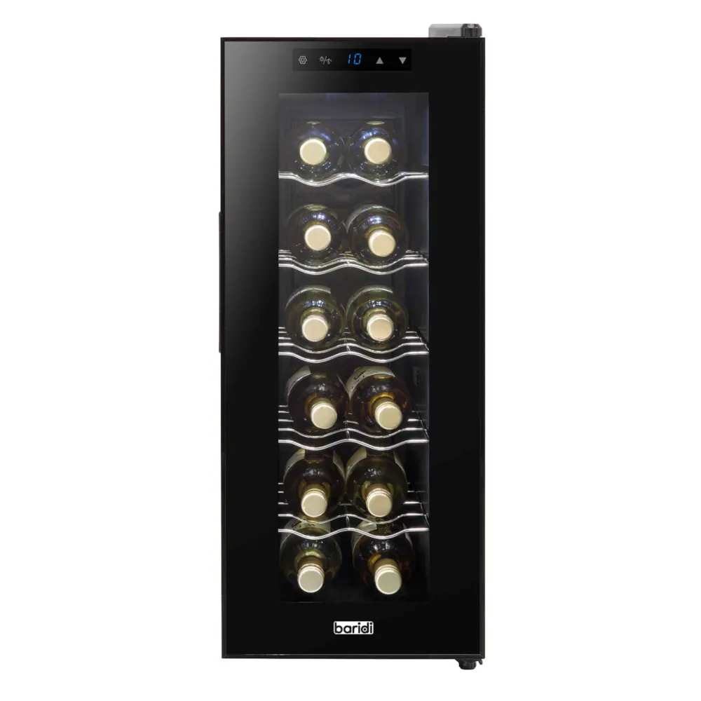 Baridi 12 Bottle Wine Cooler Fridge with Touch Controls - Black - B